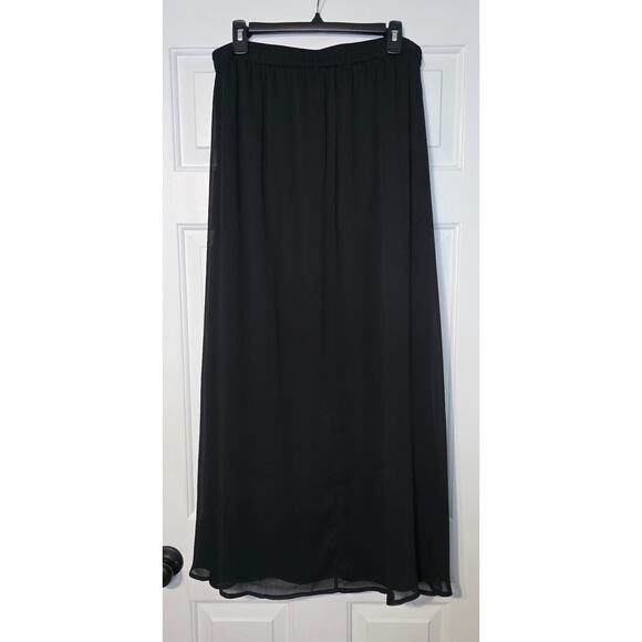Chiffon Black Maxi Skirt Size L Elastic Waistband Old navy - Picture 3 of 7